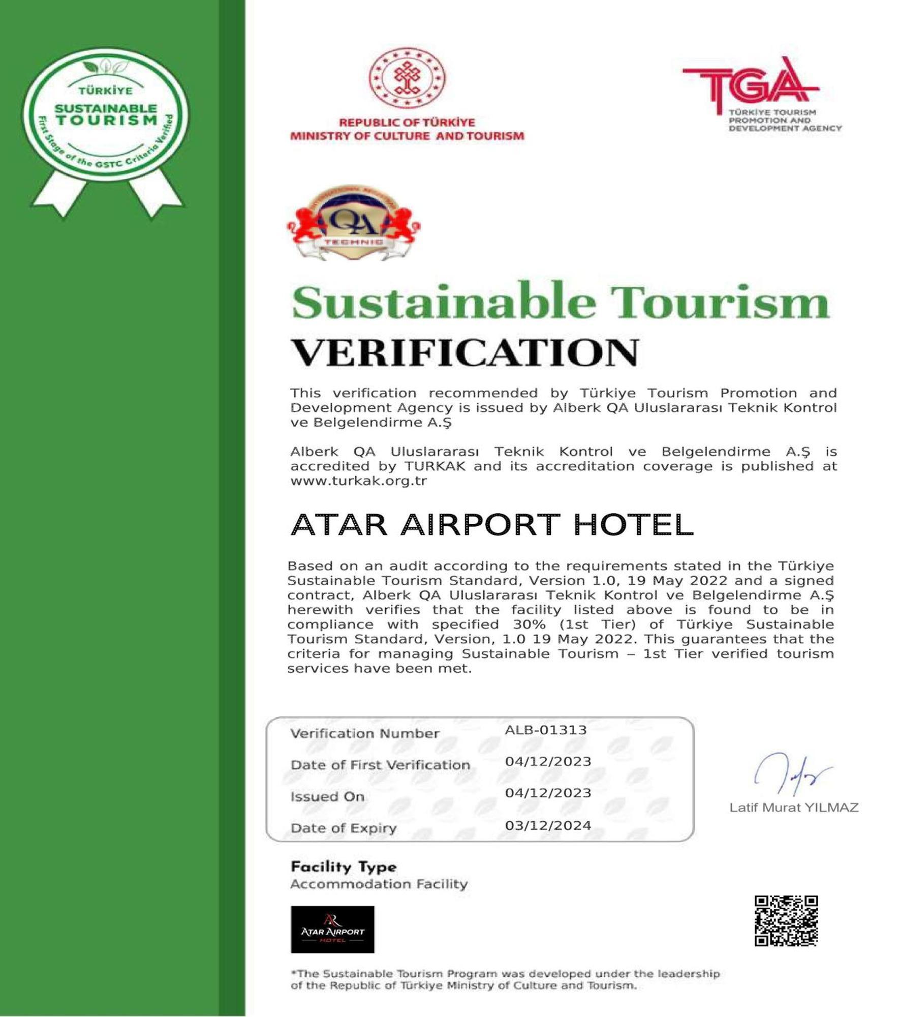 Atar Airport Hotel - Spa & Wellness Arnavutkoy Eksteriør bilde